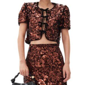 Sold out - GANNI brown sequin matching set - size 38 - perfect condition